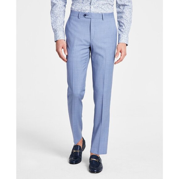 Bar III Men's Slim-Fit Wool Sharkskin Suit Pants Blue 32x32 B4HP $175 - Picture 1 of 2